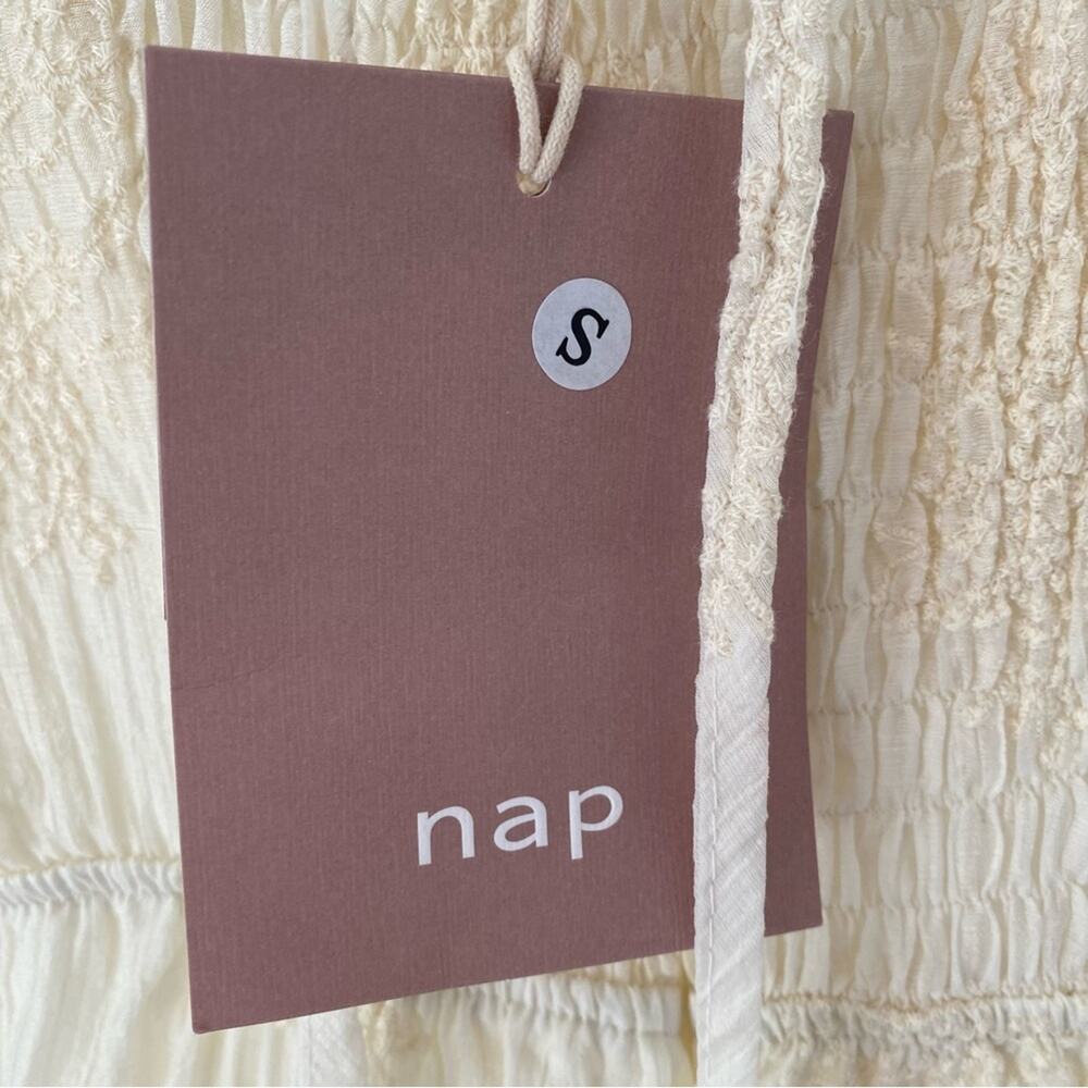 Nap Loungewear Cream Cotton Embroidered Midi Dress NWTs size small - Picture 6 of 8